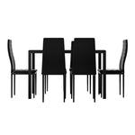 Artiss Dining Chairs and Table Dining Set 6 Chair Set Of 7 Black DINING-B-M-T120-BK-ABC