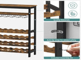 CARLA HOME Large Rack with Glass Holder, Metal Designed Bottle Holder and Wood Countertop up to V178-36268