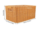 Rectangular Faux Rattan Storage Basket Khaki Narrow Space Saving Organizer for Home V1370-AZ4-14999
