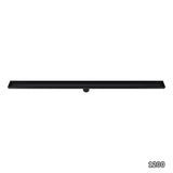 1200mm Tile Insert Bathroom Shower Black Grate Drain w/Centre outlet Floor Waste V63-832901