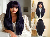 High-Density Synthetic Wig Heat-Resistant Wig Tea-Colored Wig Long Straight Wig - Natural Black V1102-108-24340-NAT-85CM-33INCH