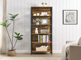 6 Tier Tall Bookshelf, Rustic Brown V1127-AU-CS03-BRN