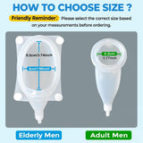Men's Wearable Urinal System for Elderly Men Age 80 - Portable Silicone Urine Collector with V1192-AZ-W-28224