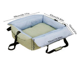 Washable Dog Car Seat Bed Pet Booster Seat Carrier with Safety Leash Portable Travel Bed for Small V767-P-XD2262-G