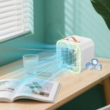 Portable Air Conditioning Fan, Rechargeable USB Desk Fan with 3 Speeds, Small Quiet Cooling Fan for V1369-AZ3-W-12270