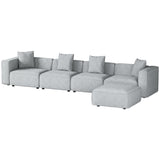 Artiss Modular Sofa Chaise Set 5-Seater Grey SBED-E-FA-02-5S-GY