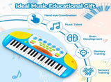 Keezi Kids Piano Keyboard 37 Keys Electronic Musical Instrument Set w/ Stool Microphone KPK-37-BL