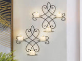 Wall Candle Sconce Holder Set of 2, Metal Wall Candle Holder Wall Decor, Hanging Wall Mounted Candle V1192-AZ-W-26528