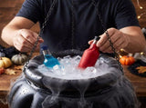 Halloween Inflatable Witch Cauldron Cooler With Mist Maker, Black Pumpkin Ice Bucket With LED Lights V1366-AZ2-W-13181