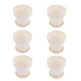 Set of 6 White Plastic Plant Pots for Indoor and Outdoor Gardening, Plant Containers for Flowers and V1370-AZ4-11800