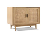 Artiss Rattan Buffet Sideboard 2 Doors - BRIONY Oak FURNI-E-RAT-SID90-WD