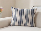 Boho Style Striped Pillow, 18" Woven Yarn Dyed Fringe Tassel Cushion with Hidden Zipper, Soft V1192-AZ-W-26335