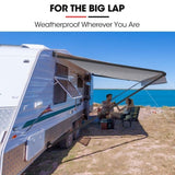 Shade Shield 17ft x 8ft Caravan Retractable Awning, Powder Coated 6063 Aluminium and Vinyl, for V219-VAWMANSS17KA