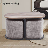 Ottoman Stool Linen Fabric Footstool Foot Rest Pouffe Pouf Seat - Dark Grey V274-FT-GQSST03-GY1