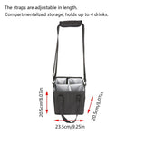 Insulated Drink Carrier Bag with Dividers Portable 4 Cup Beverage Tote for Picnic Outdoor Travel V1369-AZ3-W-11169