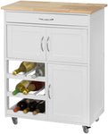 Kitchen Trolley with Wine Racks, Portable Workbench and Serving Cart for Bar or Dining V178-84621