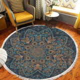 SOGA 120cm Mandala Pattern Circle Area Rugs for Living Room Lounge, Anti-slip Doormat, Home Decor CARPETYH40