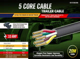 20M X 5 Core Wire Cable Trailer Cable Automotive Boat Caravan Truck Coil V90 PVC V465-97309