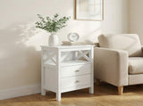 Levede Bedside Table Nightstand Side End Table 2 Drawers Storage Bedroom Cabinet NI1082-WH-AU