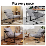 Artiss Armchair Lounge Chair Sling Grey UPHO-G-ARM01-FLD-GY