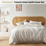 Vintage Design Homewares Natural French Linen Quilt Cover Set King V442-HIN-QUILTCS-FRENCHLINEN-NATURAL-KI