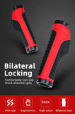Bicycle Grips MTB Road Bike Double Lock Rubber Handlebar Grips Anti-Slip Rock Bros BLACK V382-GRIPANTISLIPBLK