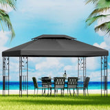 Instahut Gazebo 4x3m Marquee Outdoor Wedding Party Event Tent Home Iron Art Shade Grey GAZEBO-IR-LE-HF-4X3-GY-AB