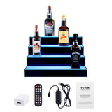 VEVOR LED Lighted Liquor Bottle Display Bar Shelf RF & App Control 406 mm 4-Step V952-ZTXLEDJPZSJ4YKGNLV3