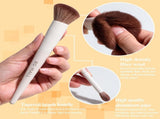 Matte Beige Makeup Brush Set Professional, Cruelty-Free for Foundation, Blush & V1107-MATTE BEIGE MAKEUP BRUSH SET