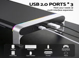 Artiss RGB Monitor Stand with USB Hub Desk Organiser Charging Stand Computer Stand Black DR-STB-171