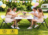 Gardeon 4PC Outdoor Dining Chairs PP Folding Chair Patio Garden Furniture White ODF-CHAIR-PPFD-WH-4X