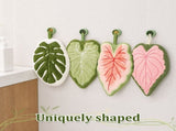 4Pcs Leaf Shaped Hand Towels Long Lasting Durability Water Absorption and Quick Drying Performance V1366-AZ2-W-15069