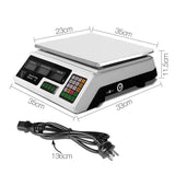 Emajin Scales Digital Kitchen 40KG Weighing Scales Platform Scales White LCD SCALE-SHOP-B-40KG-WH