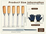 5Pcs Steel Pointing Trowel, Ergonomic Solid Wood Grips, Dual Semicircular Polished Heads, for Tile V1369-AZ3-W-12298