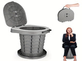 Gray Black collapsible camping toilet, portable outdoor toilet, camping furniture Australia, V1106-132-34283