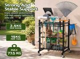 Gardeon Garden Tool Organizer with Wheels Heavy Duty Garage Yard Storage Cart GTO-3T-BK