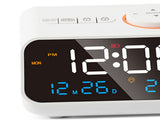 Alarm Clock Radio Multifunctional LED Music Timing Rechargeable FM Radio Alarm Clock for Home White V1294-YM0706-3115230065011