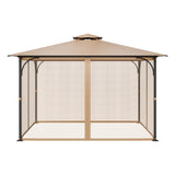 Gazebo Netting Replacement, Fit Most 10 x 12 x 7.3 FT Gazebo, Outdoor Garden Gazebo Net, 4-Panel V952-LTWZDL10FT12CIV6IV0