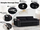 Fashionable Modern and Multi-functional Foldable Velvet Sofa Bed - Light Grey V1316-W2353P151787