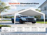Carport Replacement Canopy, 6 x 3.6 m Potable Garage Tent Top Tarp, UV-Resistant & Waterproof Car V952-CKPB12X20FTBB7CQI001V0