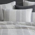 Platinum Collection Hurley Charcoal Cotton Jacquard Stripe Quilt Cover Set Queen V442-LED-QUILTCS-HURLEY-CHARCOAL-QS