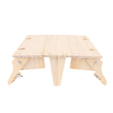 Wooden Folding Picnic Basket Table Outdoor Portable 2 in 1 Vintage with Wine Glass Holder Wood Grain V1294-YM0901-3111250046511