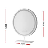 Embellir Makeup Mirror 40x40cm Hollywood Vanity with LED Light Tabletop Round MM-E-STAND-R40-BT