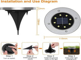 8-Pack Solar Garden Lights IP65 Waterproof 6000K Cool White Landscape Lighting V1188-MS-710-175