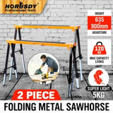 2Pc Mastercraft Sawhorse Metal Folding Non-slip Surface Saw Horse 120KG Capacity V465-SDY-55035