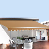 Instahut Retractable Folding Arm Awning Manual Sunshade 2.5Mx2M Beige AWN-B-ARM-25X20-BEIGE