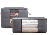 4Pcs Gray Quilt Storage Bag Organizer Large Capacity Breathable House Moving Clothes Packing Bag V1294-YM0703-3117230044311