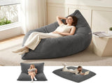 Artiss 3 in 1 Bean Chair with Filler Convertible Bean for Adults, Corduroy DIY Stuffed Bean BD-3IN1-GR-5FILLER
