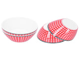 4PCS 6in Salad Bowl Dinner Serving Bowl Sets Kitchen Imitation Porcelain DinnerwareRed Grids V1294-YM0721-3118210043111