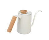 Stainless Steel Drip Coffee Pot, Long Gooseneck Spout Kettle, Tea Matte White, 600ml V1263-JX-2999